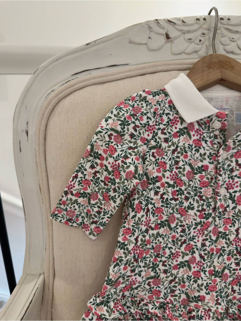 🦢 3 Mth Ralph Lauren 100% Cotton Floral Ruffle Polo Baby Dress with Bloomers NWT - Picture 5 of 16